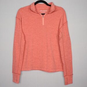 Outdoor Voices Womens Pullover Sz S Heathered Orange Fleece Half Zip Athleisure